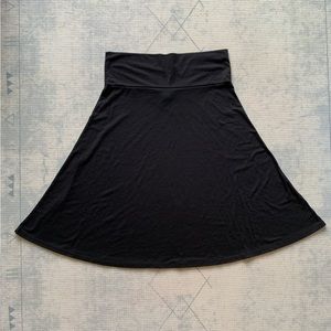 Lula roe midi, A-line, black skirt